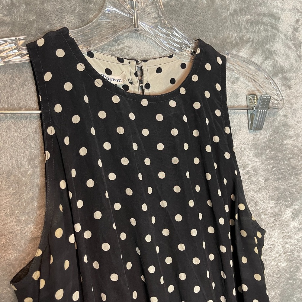 Ann Taylor Womens Silk Polka Dot Fit Flare Maxi Dress 4 Classic Mod Retro